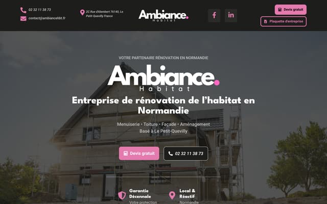 Page d'accueil du site Ambiance HBT
