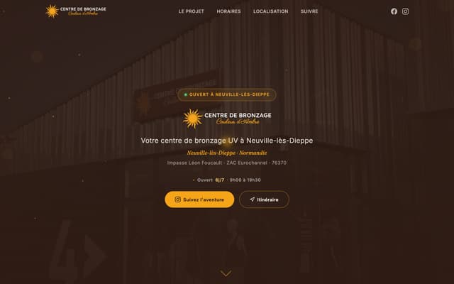 Page d'accueil du site Couleur d'Ambre