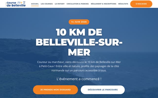 Page d'accueil du site de la Course de Belleville
