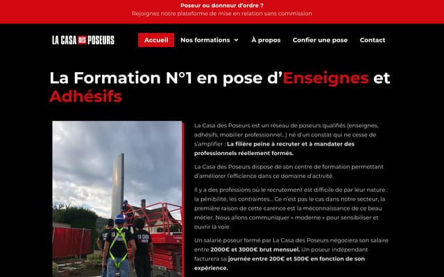 Page d'accueil du site La Casa des Poseurs