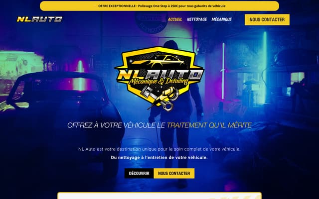 Page d'accueil du site NL Auto